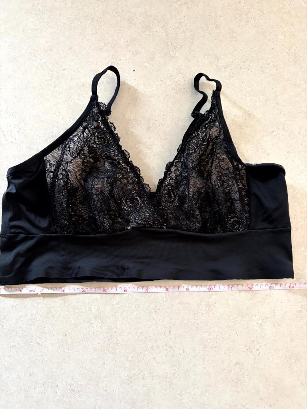 Ruby Ribbon Lace Second Skin Demiette Bra Black Style 1776 Size 40